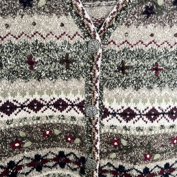 SOLD Vintage Christmas Green Sweater Vest - Picture 3 of 6